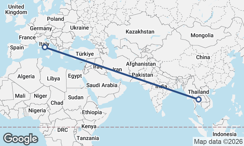 Italy to Thailand
