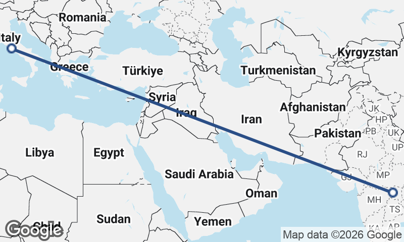 Italy to India