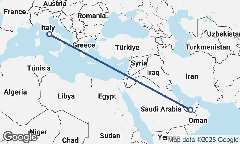 Italy to United Arab Emirates