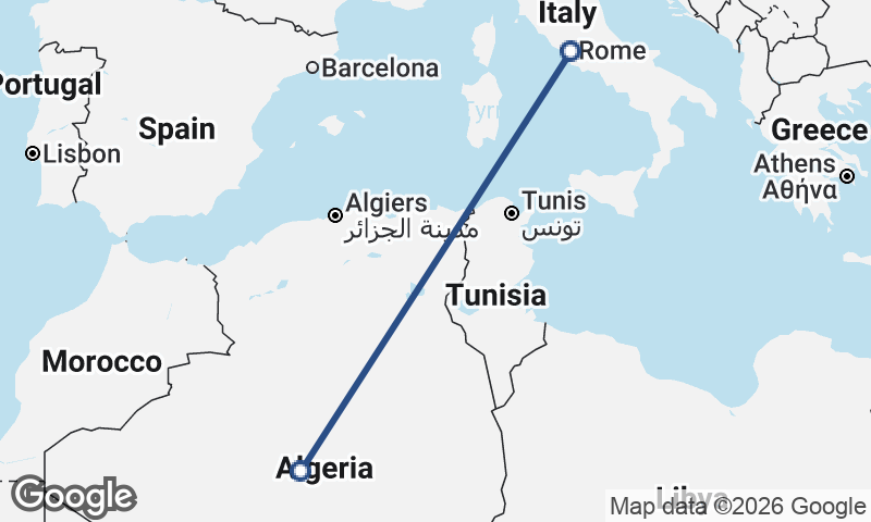 Italy to Algeria