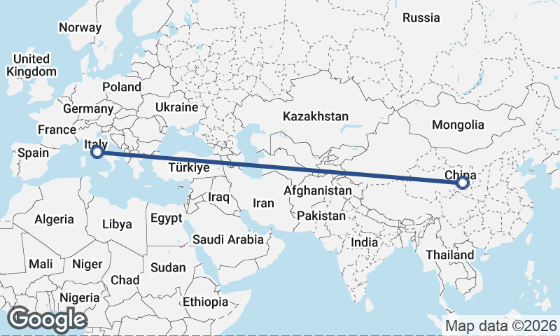 Italy to China