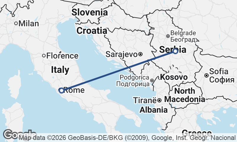 Italy to Serbia