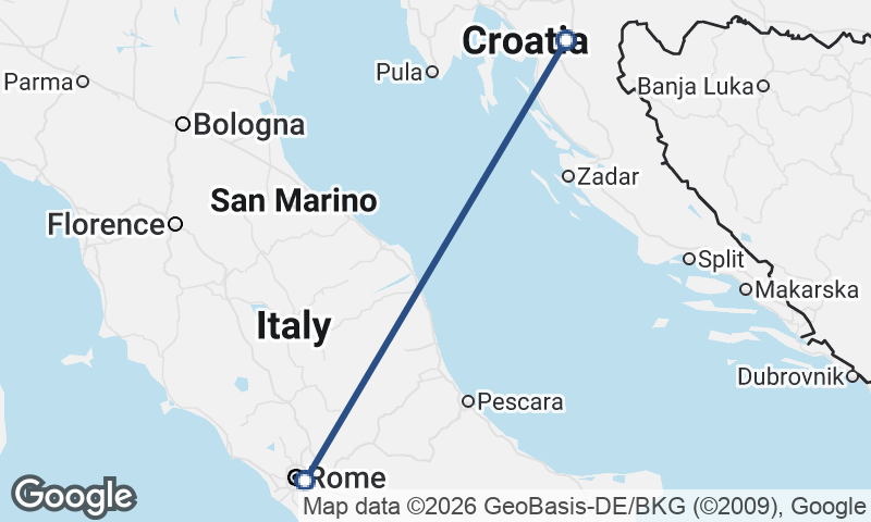 Italy to Croatia