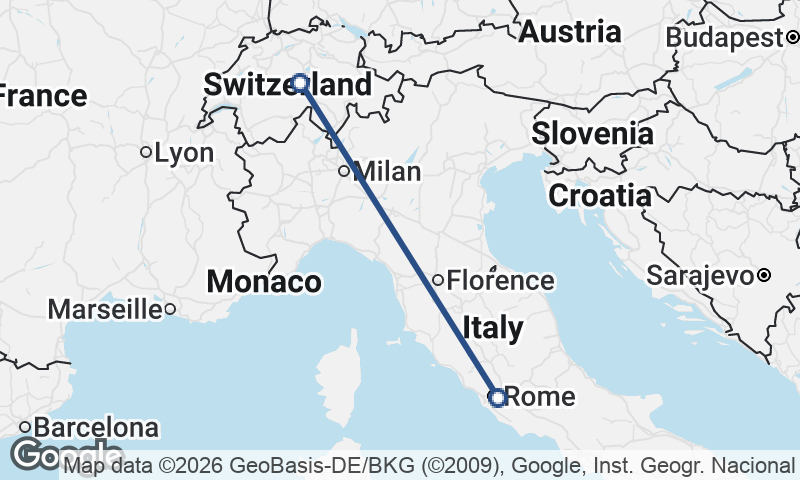 Italy to Switzerland