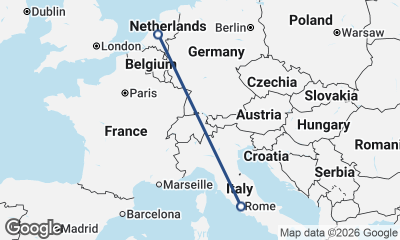 Italy to Netherlands