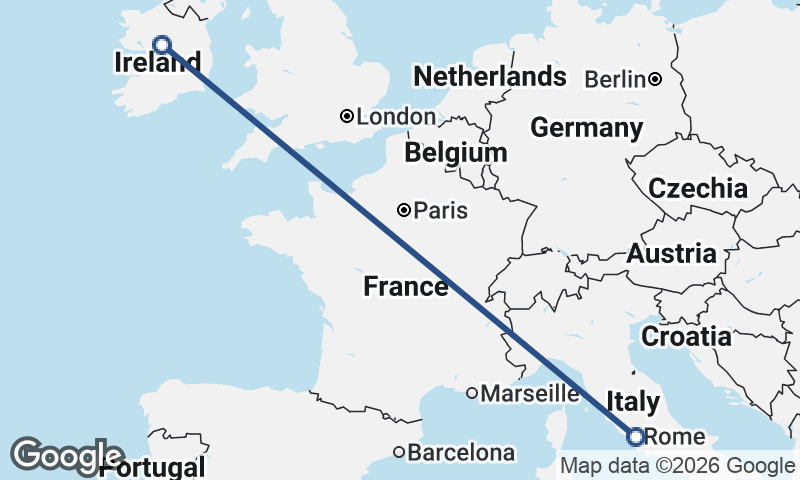 Italy to Ireland