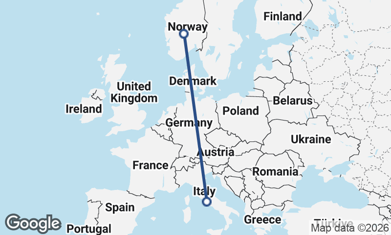 Italy to Norway