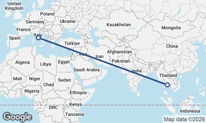 Rome to Bangkok