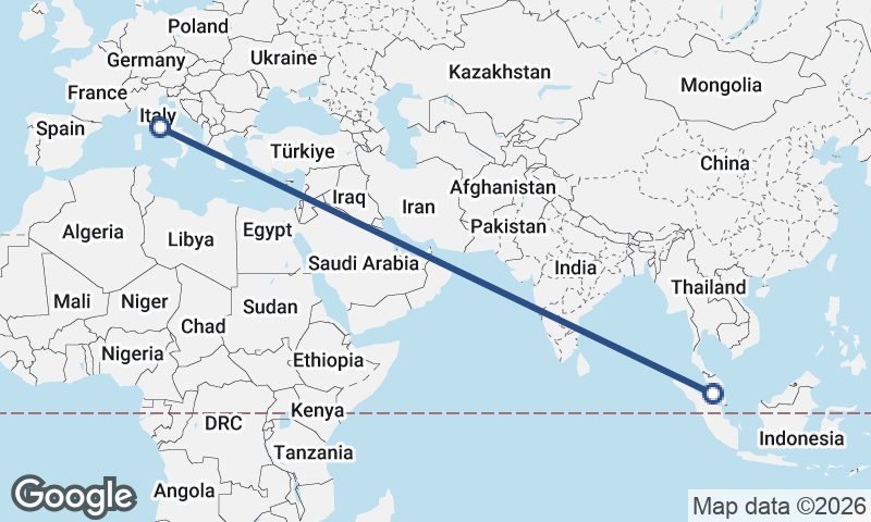 Rome to Kuala Lumpur