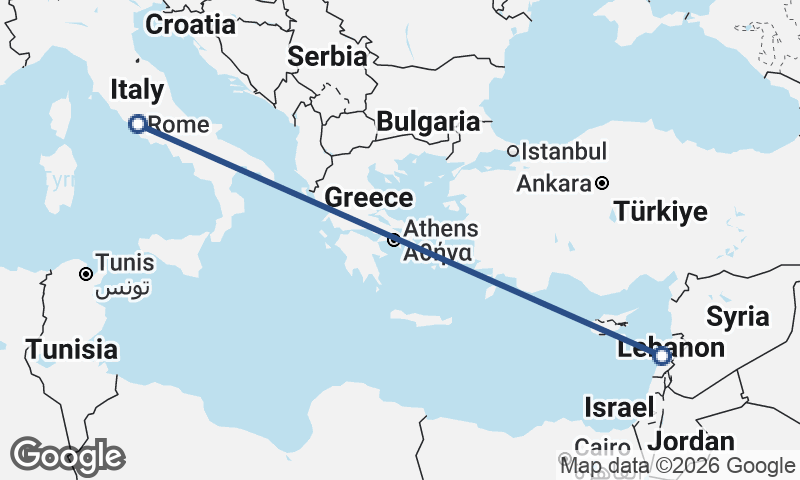 Rome to Beirut