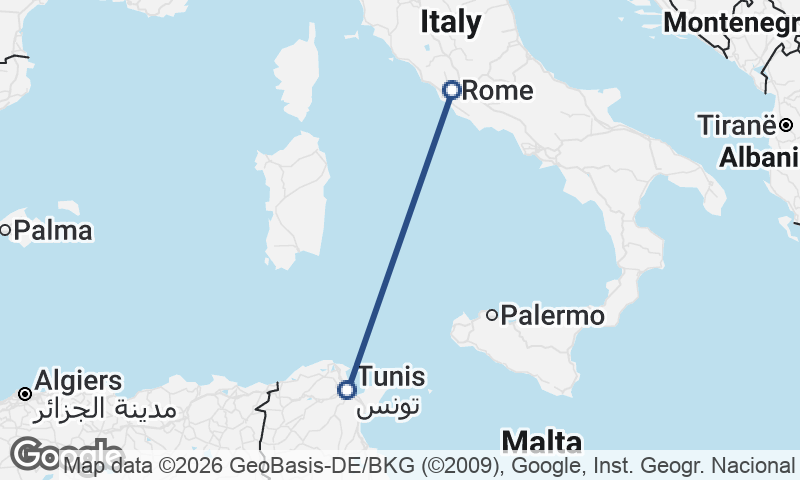Rome to Tunis