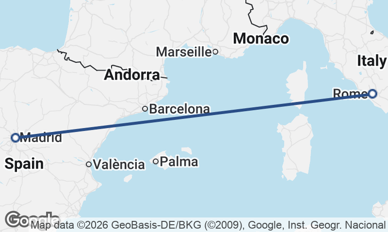 Rome to Madrid