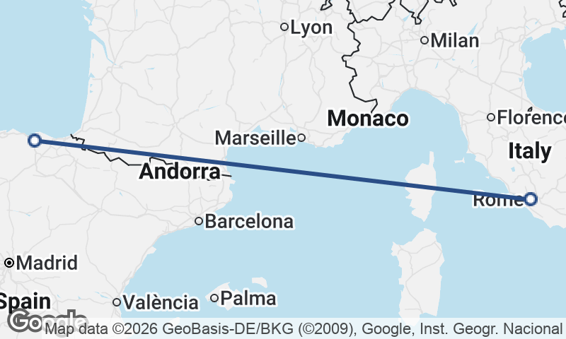 Rome to Bilbao