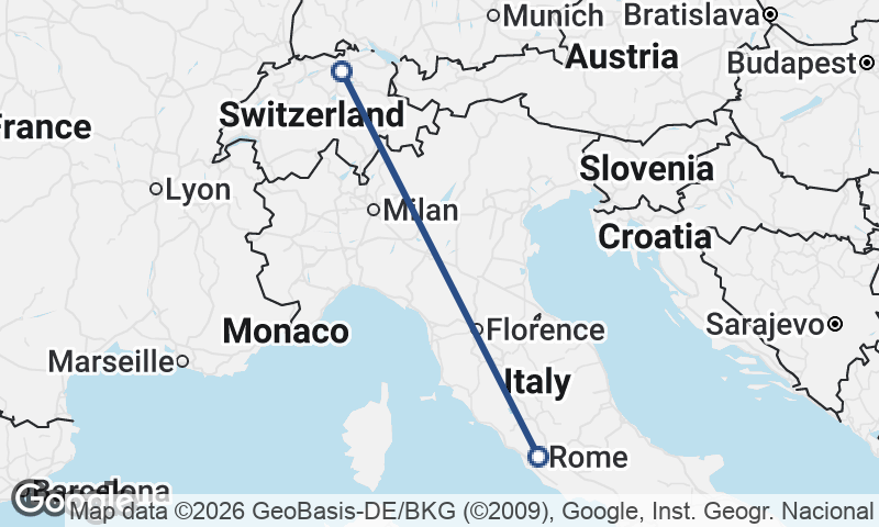 Rome to Zürich