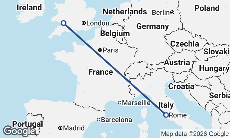 Rome to Cardiff