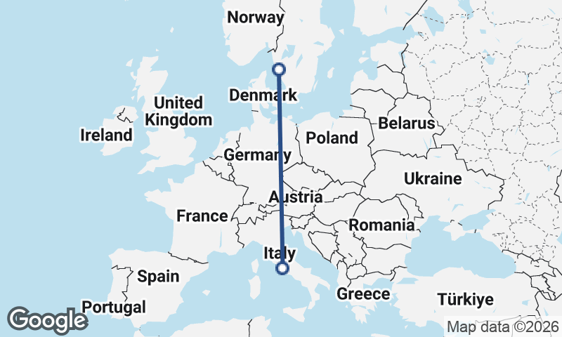 Rome to Göteborg