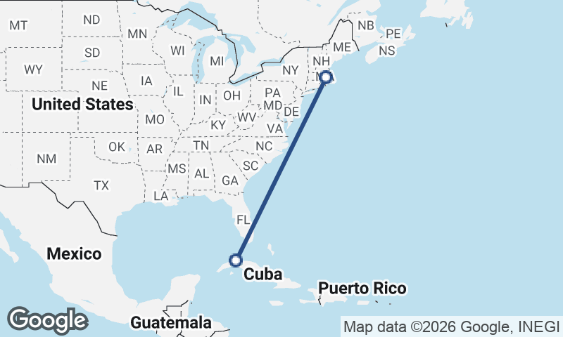 Boston to Havana