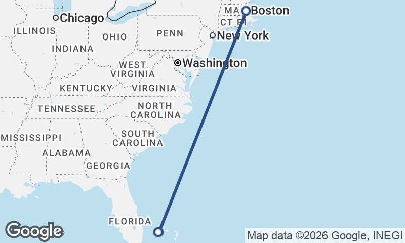 Boston to Freeport City