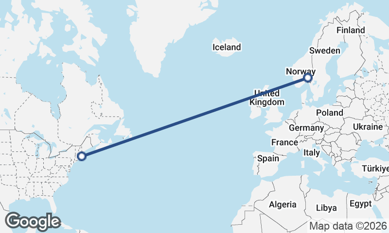 Boston to Oslo