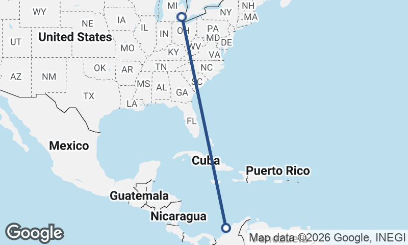Detroit to Cartagena