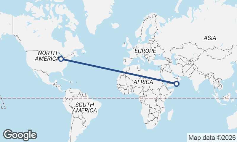 Detroit to Şalālah