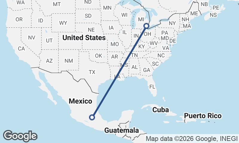 Detroit to Mexico City