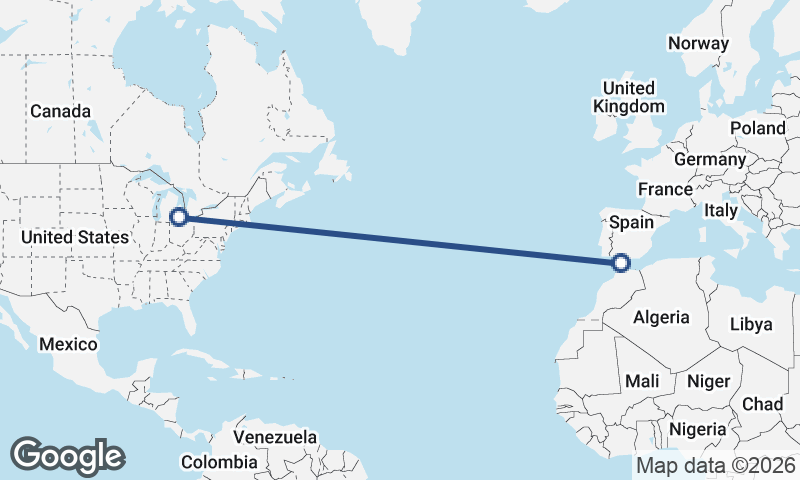 Detroit to Algeciras