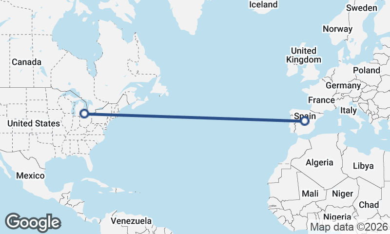 Detroit to Madrid