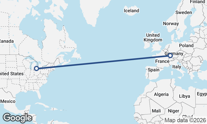 Detroit to Strasbourg