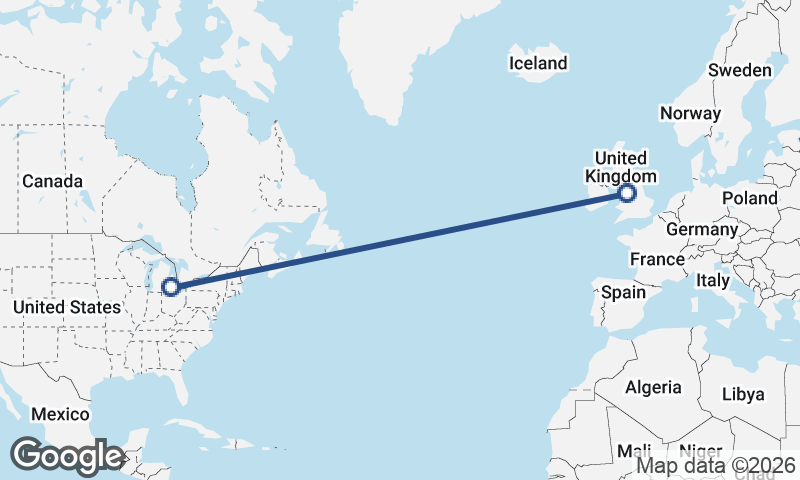 Detroit to Liverpool