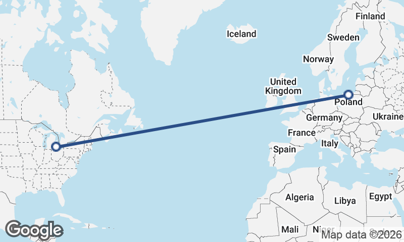 Detroit to Gdańsk