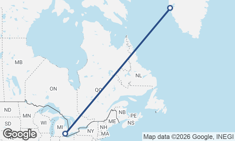 Detroit to Nuuk