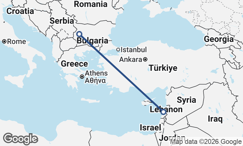 Sofia to Beirut