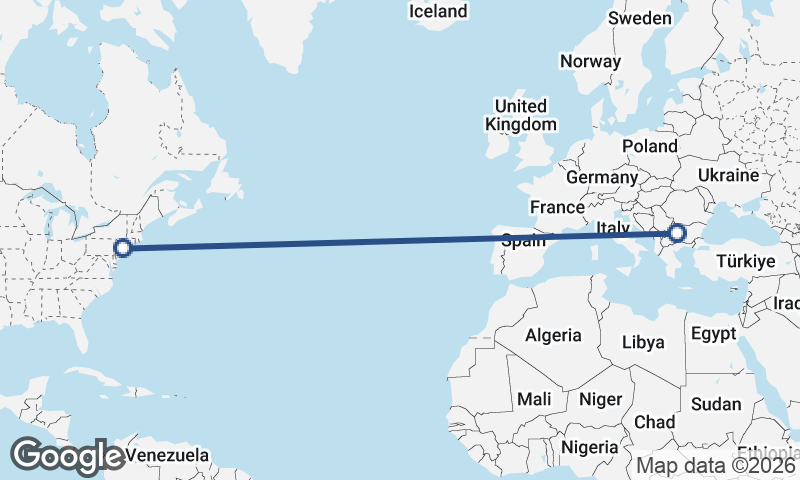 Sofia to New York