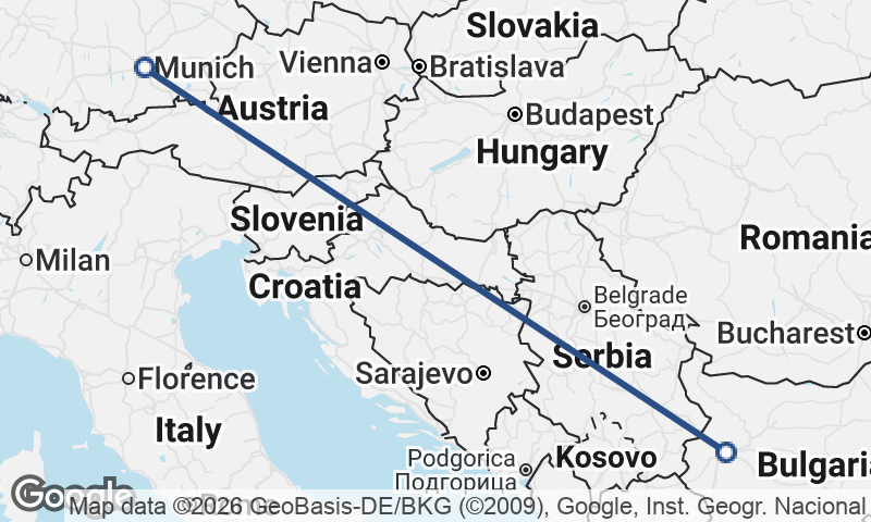 Sofia to Munich