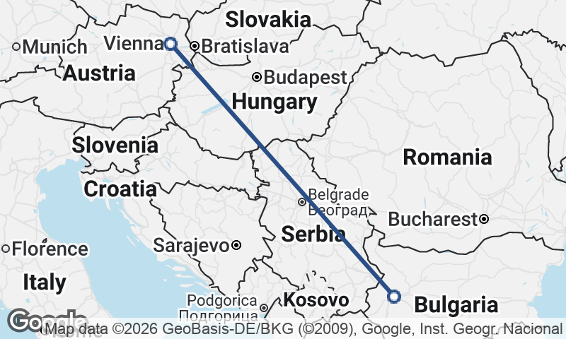 Sofia to Vienna