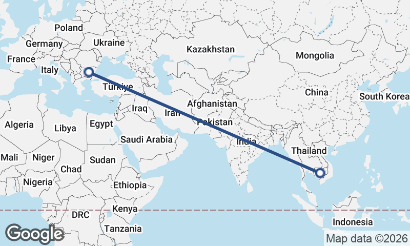 Bulgaria to Cambodia