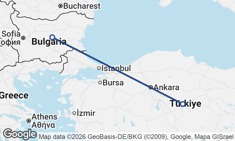 Bulgaria to Turkey