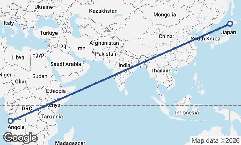 Sapporo to Luanda