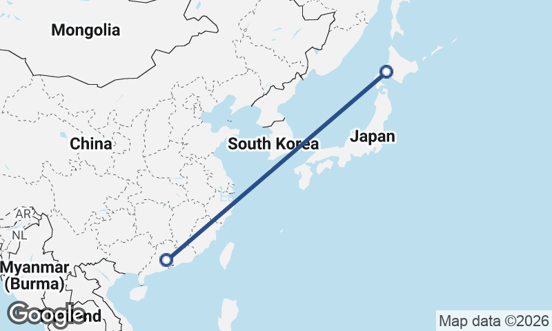 Sapporo to Guangzhou