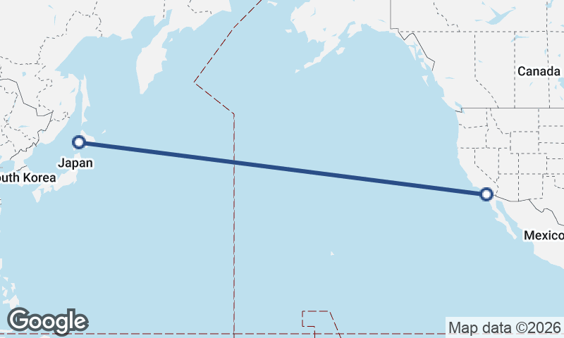 Sapporo to San Diego
