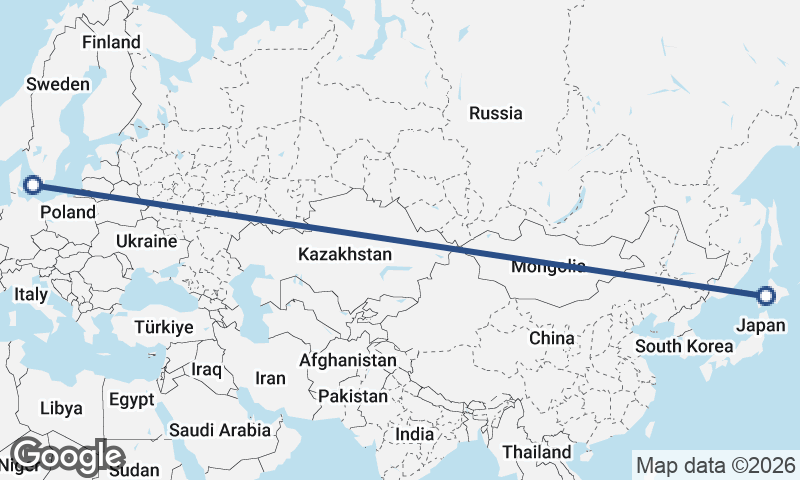 Sapporo to Copenhagen