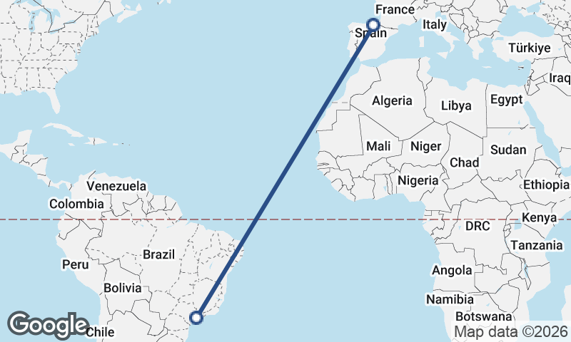 Bilbao to São Paulo