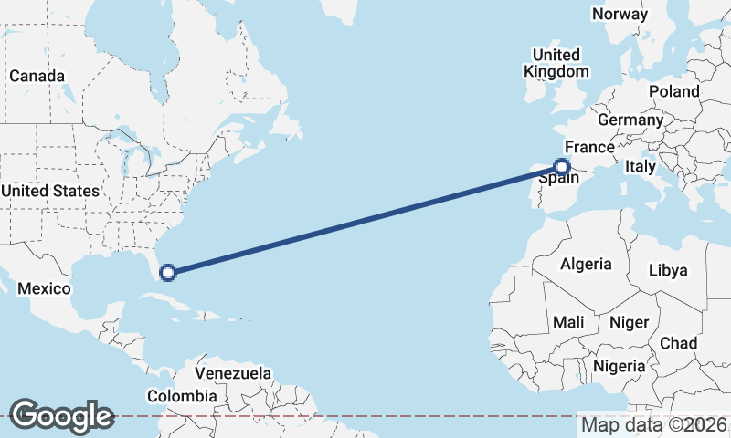 Bilbao to Freeport City
