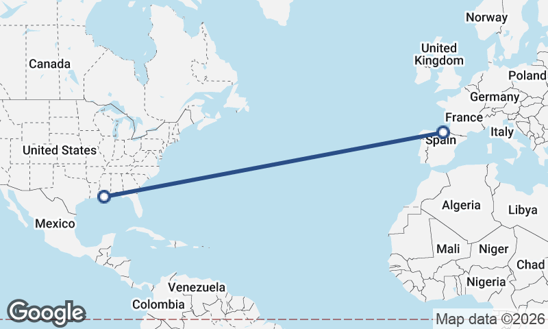 Bilbao to New Orleans