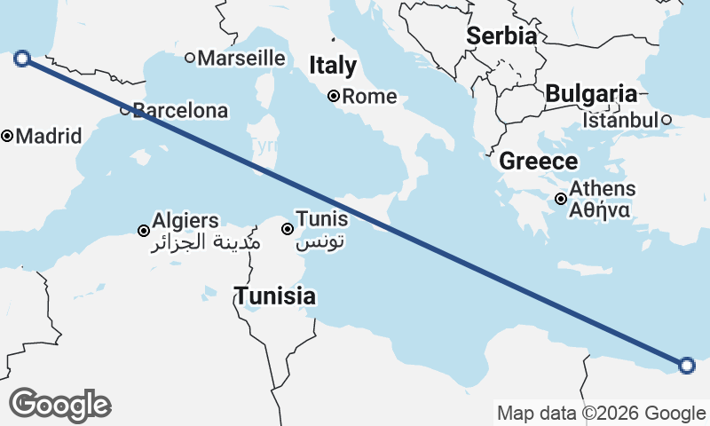 Bilbao to Alexandria