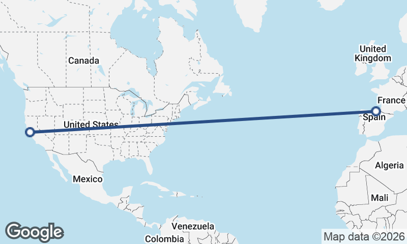 Bilbao to San Francisco