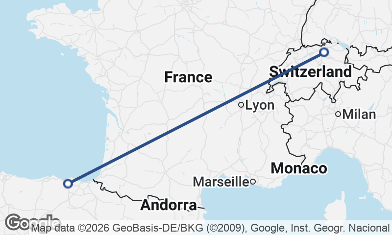 Bilbao to Zürich