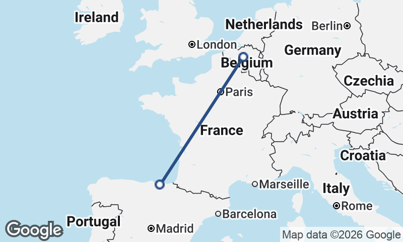 Bilbao to Brussels