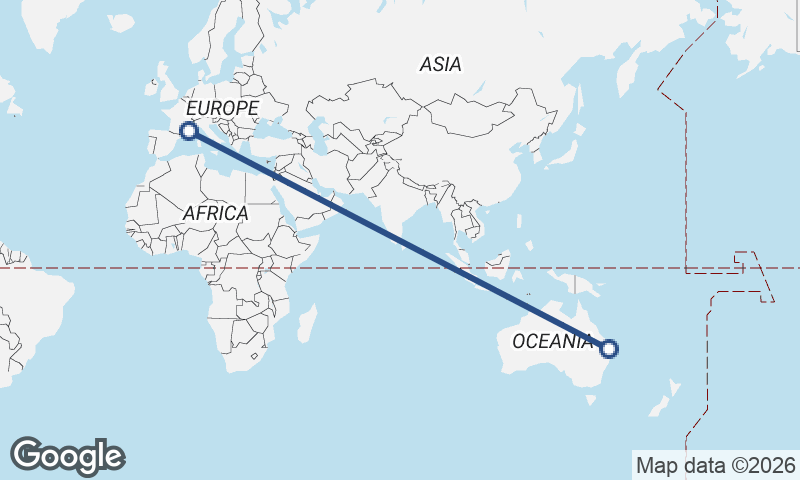 Marseille to Brisbane